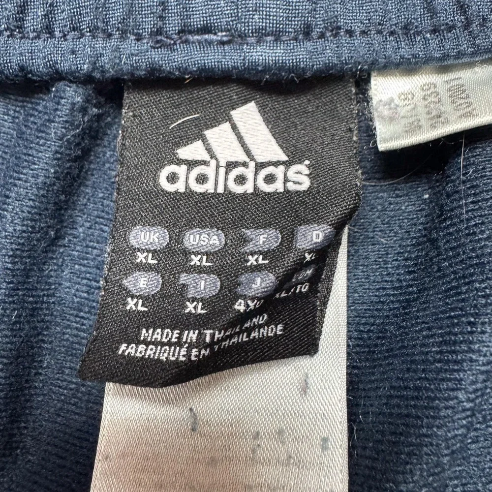 Adidas Pants Mens XL Blue 3-Stripes Track Elastic Waist Athletic‎ Gym Running